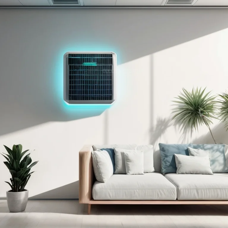 Climatiseur AI AeroLogic installé dans un salon moderne